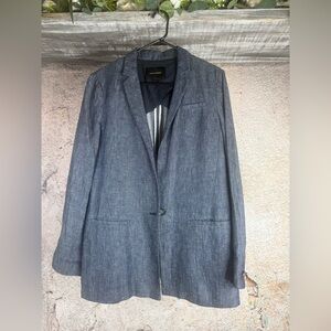 Banana Republic size 12 Jean linen Blazer Jacket   A577